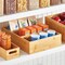 mDesign Bamboo Divided Tea, Drink, or Food Organizer Box, 2 Pack, Natural Wood